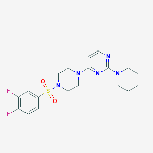 molecular formula C20H25F2N5O2S B4460142 4-{4-[(3,4-difluorophenyl)sulfonyl]-1-piperazinyl}-6-methyl-2-(1-piperidinyl)pyrimidine 