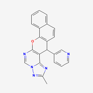 molecular formula C22H15N5O B4460146 2-methyl-14-(3-pyridinyl)-14H-benzo[7,8]chromeno[3,2-e][1,2,4]triazolo[1,5-c]pyrimidine 
