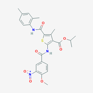 Isopropyl 5-[(2,4-dimethylanilino)carbonyl]-2-({3-nitro-4-methoxybenzoyl}amino)-4-methyl-3-thiophenecarboxylate
