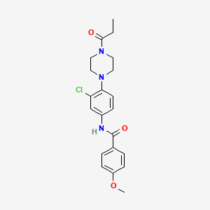 molecular formula C21H24ClN3O3 B4460153 N-[3-chloro-4-(4-propionyl-1-piperazinyl)phenyl]-4-methoxybenzamide 