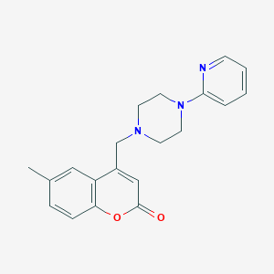 molecular formula C20H21N3O2 B4460164 6-methyl-4-{[4-(2-pyridinyl)-1-piperazinyl]methyl}-2H-chromen-2-one 