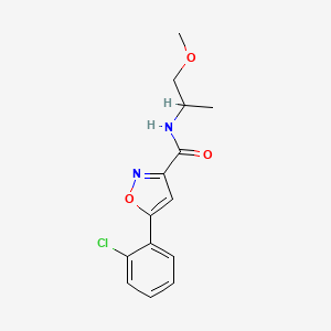 molecular formula C14H15ClN2O3 B4460178 5-(2-chlorophenyl)-N-(2-methoxy-1-methylethyl)-3-isoxazolecarboxamide 