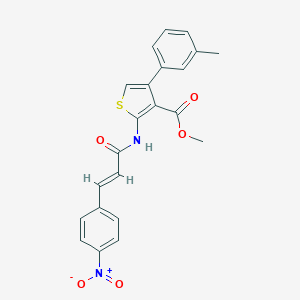 molecular formula C22H18N2O5S B446018 Methyl 2-[(3-{4-nitrophenyl}acryloyl)amino]-4-(3-methylphenyl)-3-thiophenecarboxylate 