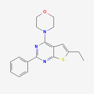 molecular formula C18H19N3OS B4460185 6-ethyl-4-(4-morpholinyl)-2-phenylthieno[2,3-d]pyrimidine 