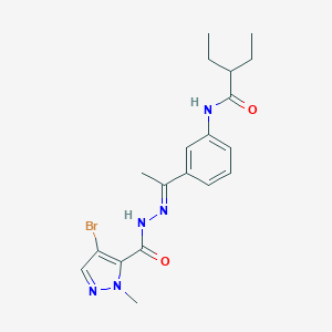 molecular formula C19H24BrN5O2 B446019 N-(3-{N-[(4-bromo-1-methyl-1H-pyrazol-5-yl)carbonyl]ethanehydrazonoyl}phenyl)-2-ethylbutanamide 