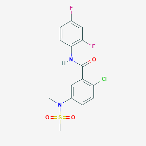 molecular formula C15H13ClF2N2O3S B4460205 2-chloro-N-(2,4-difluorophenyl)-5-[methyl(methylsulfonyl)amino]benzamide 