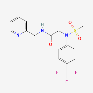 molecular formula C16H16F3N3O3S B4460211 N~2~-(methylsulfonyl)-N~1~-(2-pyridinylmethyl)-N~2~-[4-(trifluoromethyl)phenyl]glycinamide 