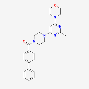 4-{6-[4-(4-biphenylylcarbonyl)-1-piperazinyl]-2-methyl-4-pyrimidinyl}morpholine