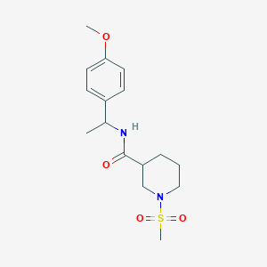 molecular formula C16H24N2O4S B4460237 N-[1-(4-methoxyphenyl)ethyl]-1-(methylsulfonyl)-3-piperidinecarboxamide 