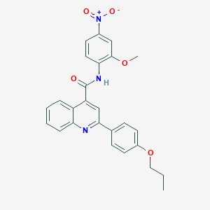 molecular formula C26H23N3O5 B446024 N-(2-methoxy-4-nitrophenyl)-2-(4-propoxyphenyl)quinoline-4-carboxamide 
