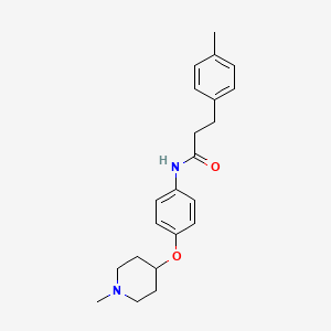 molecular formula C22H28N2O2 B4460240 3-(4-methylphenyl)-N-{4-[(1-methyl-4-piperidinyl)oxy]phenyl}propanamide 