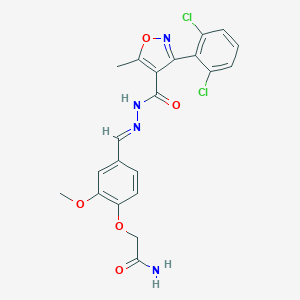 2-[4-(2-{[3-(2,6-Dichlorophenyl)-5-methyl-4-isoxazolyl]carbonyl}carbohydrazonoyl)-2-methoxyphenoxy]acetamide