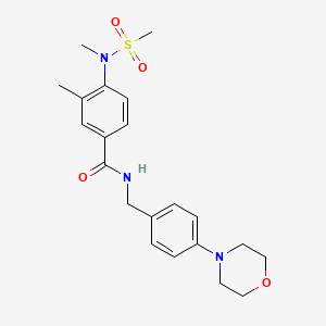 molecular formula C21H27N3O4S B4460261 3-methyl-4-[methyl(methylsulfonyl)amino]-N-[4-(4-morpholinyl)benzyl]benzamide 