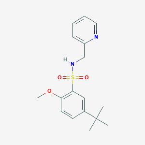 molecular formula C17H22N2O3S B4460270 5-tert-butyl-2-methoxy-N-(2-pyridinylmethyl)benzenesulfonamide 