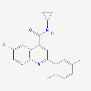 molecular formula C21H19BrN2O B446028 6-bromo-N-cyclopropyl-2-(2,5-dimethylphenyl)-4-quinolinecarboxamide CAS No. 444931-87-7