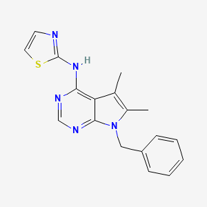 molecular formula C18H17N5S B4460293 7-benzyl-5,6-dimethyl-N-1,3-thiazol-2-yl-7H-pyrrolo[2,3-d]pyrimidin-4-amine 