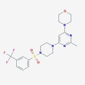 molecular formula C20H24F3N5O3S B4460301 4-[2-methyl-6-(4-{[3-(trifluoromethyl)phenyl]sulfonyl}-1-piperazinyl)-4-pyrimidinyl]morpholine 