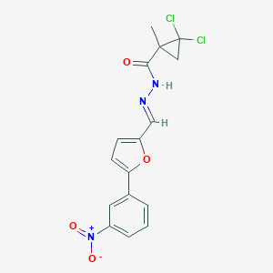 molecular formula C16H13Cl2N3O4 B446031 2,2-dichloro-N'-[(5-{3-nitrophenyl}-2-furyl)methylene]-1-methylcyclopropanecarbohydrazide 