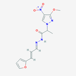 N'-[3-(2-furyl)-2-propenylidene]-2-{4-nitro-3-methoxy-1H-pyrazol-1-yl}propanohydrazide