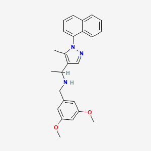 molecular formula C25H27N3O2 B4460321 (3,5-dimethoxybenzyl){1-[5-methyl-1-(1-naphthyl)-1H-pyrazol-4-yl]ethyl}amine 