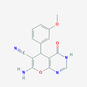 molecular formula C15H12N4O3 B4460324 7-amino-4-hydroxy-5-(3-methoxyphenyl)-5H-pyrano[2,3-d]pyrimidine-6-carbonitrile 