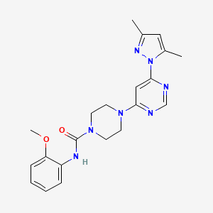 molecular formula C21H25N7O2 B4460337 4-[6-(3,5-dimethyl-1H-pyrazol-1-yl)-4-pyrimidinyl]-N-(2-methoxyphenyl)-1-piperazinecarboxamide 