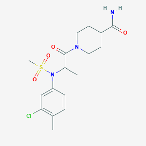 molecular formula C17H24ClN3O4S B4460338 1-[N-(3-chloro-4-methylphenyl)-N-(methylsulfonyl)alanyl]-4-piperidinecarboxamide 