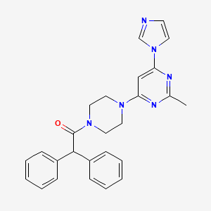 molecular formula C26H26N6O B4460348 4-[4-(diphenylacetyl)-1-piperazinyl]-6-(1H-imidazol-1-yl)-2-methylpyrimidine 