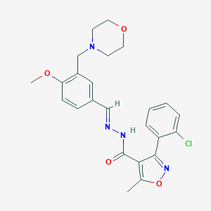 molecular formula C24H25ClN4O4 B446035 3-(2-chlorophenyl)-N'-[4-methoxy-3-(4-morpholinylmethyl)benzylidene]-5-methyl-4-isoxazolecarbohydrazide 