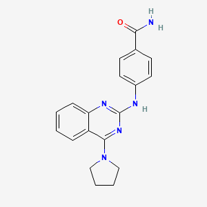 4-{[4-(1-pyrrolidinyl)-2-quinazolinyl]amino}benzamide