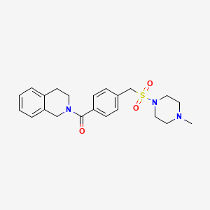 molecular formula C22H27N3O3S B4460372 2-(4-{[(4-methyl-1-piperazinyl)sulfonyl]methyl}benzoyl)-1,2,3,4-tetrahydroisoquinoline 