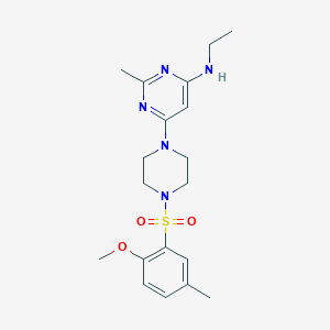 molecular formula C19H27N5O3S B4460386 N-ethyl-6-{4-[(2-methoxy-5-methylphenyl)sulfonyl]-1-piperazinyl}-2-methyl-4-pyrimidinamine 