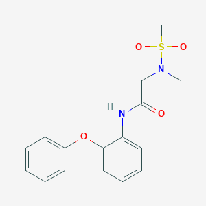 molecular formula C16H18N2O4S B4460392 N~2~-methyl-N~2~-(methylsulfonyl)-N~1~-(2-phenoxyphenyl)glycinamide 