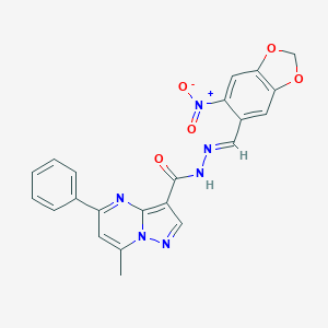 N'-({6-nitro-1,3-benzodioxol-5-yl}methylene)-7-methyl-5-phenylpyrazolo[1,5-a]pyrimidine-3-carbohydrazide