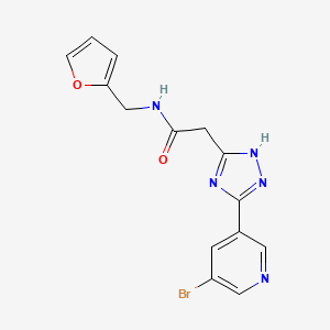 2-[5-(5-bromo-3-pyridinyl)-1H-1,2,4-triazol-3-yl]-N-(2-furylmethyl)acetamide