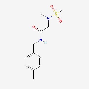 molecular formula C12H18N2O3S B4460452 N~2~-methyl-N~1~-(4-methylbenzyl)-N~2~-(methylsulfonyl)glycinamide 