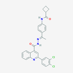 N-[4-(N-{[2-(3,4-dichlorophenyl)-4-quinolinyl]carbonyl}ethanehydrazonoyl)phenyl]cyclobutanecarboxamide
