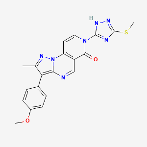 3-(4-methoxyphenyl)-2-methyl-7-[5-(methylthio)-4H-1,2,4-triazol-3-yl]pyrazolo[1,5-a]pyrido[3,4-e]pyrimidin-6(7H)-one