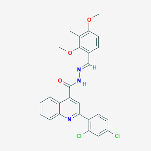 molecular formula C26H21Cl2N3O3 B446047 2-(2,4-dichlorophenyl)-N'-(2,4-dimethoxy-3-methylbenzylidene)-4-quinolinecarbohydrazide 