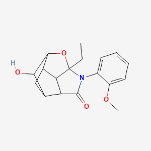 6-ethyl-9-hydroxy-5-(2-methoxyphenyl)-7-oxa-5-azatetracyclo[6.3.0.0~2,6~.0~3,10~]undecan-4-one