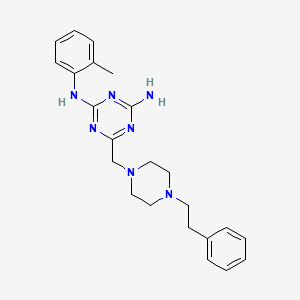 N-(2-methylphenyl)-6-{[4-(2-phenylethyl)-1-piperazinyl]methyl}-1,3,5-triazine-2,4-diamine