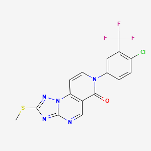 molecular formula C16H9ClF3N5OS B4460518 7-[4-chloro-3-(trifluoromethyl)phenyl]-2-(methylthio)pyrido[3,4-e][1,2,4]triazolo[1,5-a]pyrimidin-6(7H)-one 