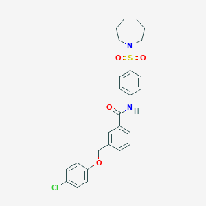 molecular formula C26H27ClN2O4S B446053 N-[4-(azepan-1-ylsulfonyl)phenyl]-3-[(4-chlorophenoxy)methyl]benzamide 