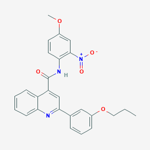 molecular formula C26H23N3O5 B446054 N-{2-nitro-4-methoxyphenyl}-2-(3-propoxyphenyl)quinoline-4-carboxamide 