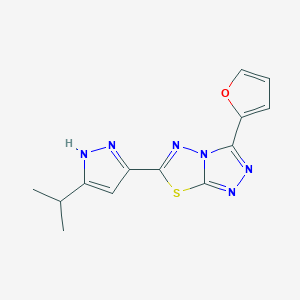 3-(2-furyl)-6-(3-isopropyl-1H-pyrazol-5-yl)[1,2,4]triazolo[3,4-b][1,3,4]thiadiazole