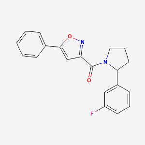 molecular formula C20H17FN2O2 B4460559 3-{[2-(3-fluorophenyl)-1-pyrrolidinyl]carbonyl}-5-phenylisoxazole 