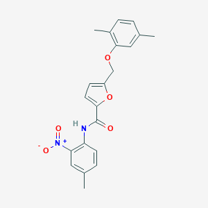 molecular formula C21H20N2O5 B446056 5-[(2,5-dimethylphenoxy)methyl]-N-(4-methyl-2-nitrophenyl)furan-2-carboxamide 