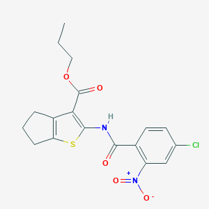 propyl 2-({4-chloro-2-nitrobenzoyl}amino)-5,6-dihydro-4H-cyclopenta[b]thiophene-3-carboxylate