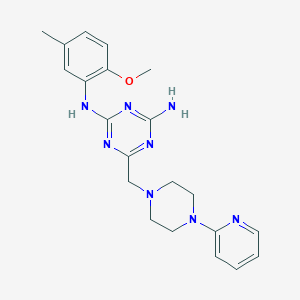 N-(2-methoxy-5-methylphenyl)-6-{[4-(2-pyridinyl)-1-piperazinyl]methyl}-1,3,5-triazine-2,4-diamine