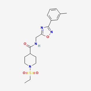 1-(ethylsulfonyl)-N-{[3-(3-methylphenyl)-1,2,4-oxadiazol-5-yl]methyl}-4-piperidinecarboxamide